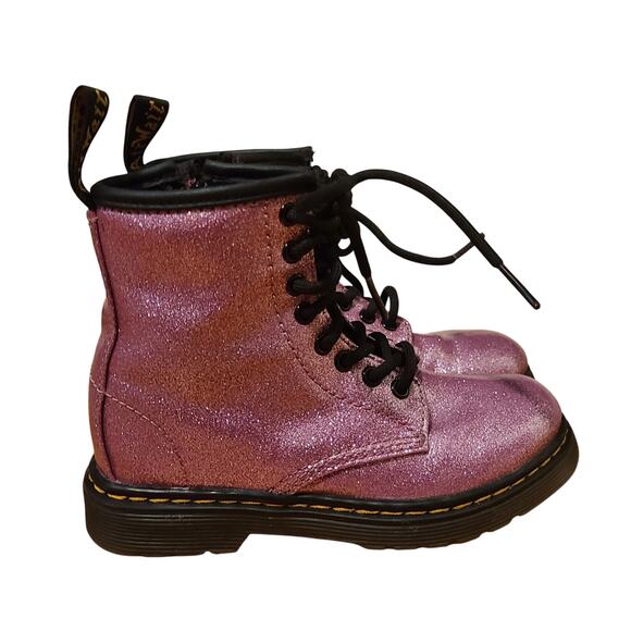 Dr Martens Air Wair 1460 Glitter J Kids Combat Boots Side Zipper-Sz 11 - Picture 1 of 8